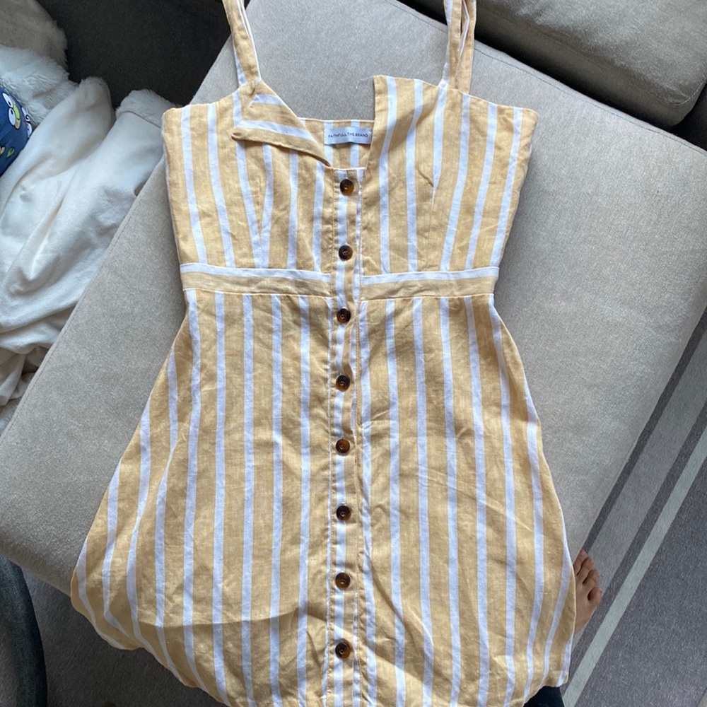 Faithfull the brand Size XS/2 Yellow Mini Dress